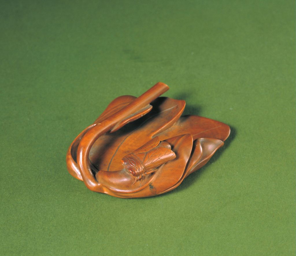 图片[1]-Boxwood carving leaf pen-China Archive